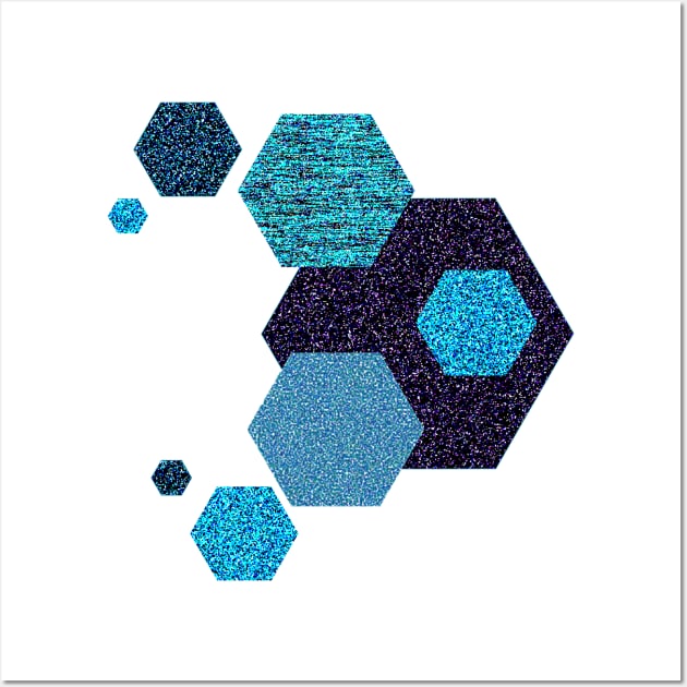 Hexagon Geometric Pattern Wall Art by Heartfeltarts